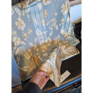 Chico's Blue and Beige Floral Scarf